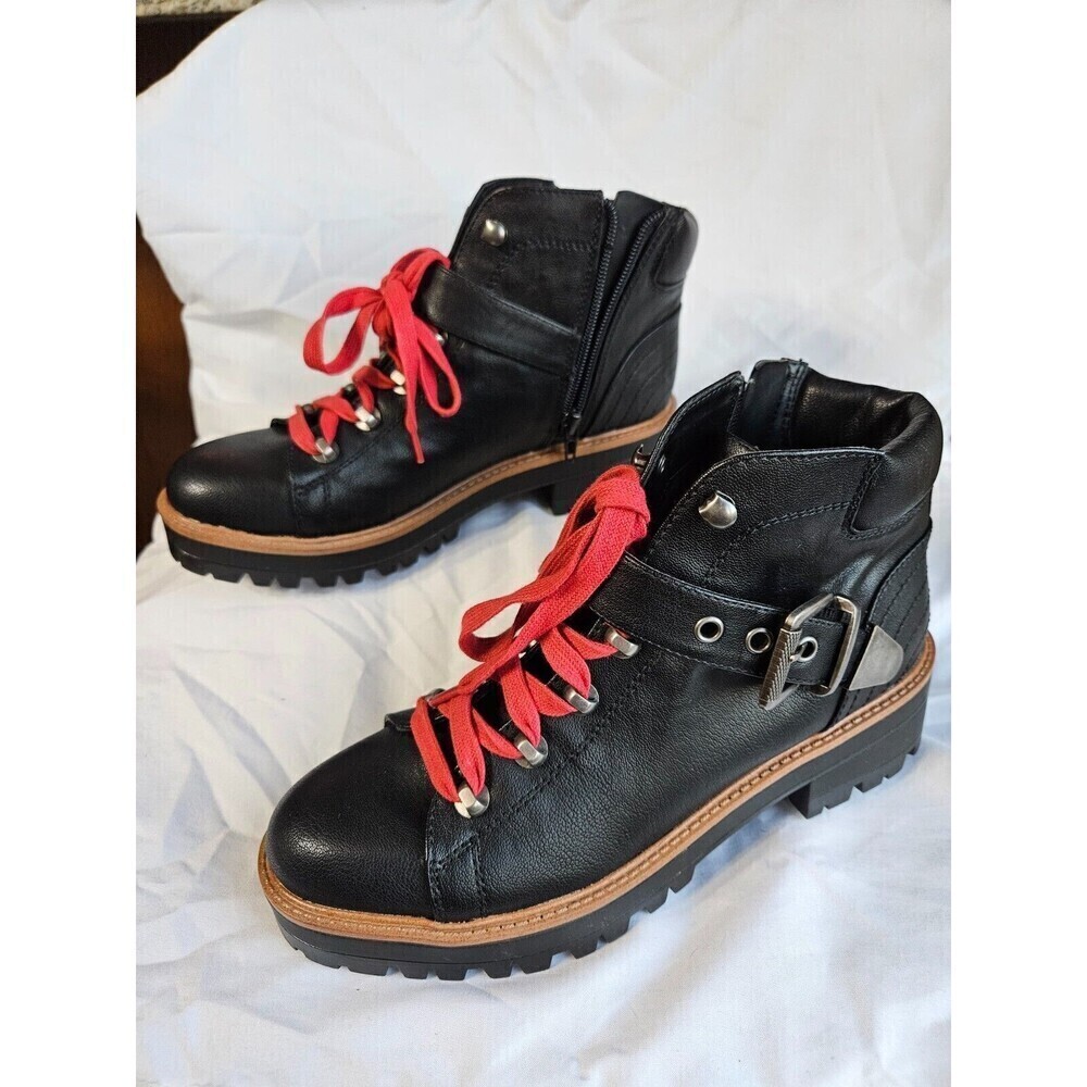 Indigo Rd. Womens Ibis2 Black Combat & Lace-up Boots 8 Medium‎
